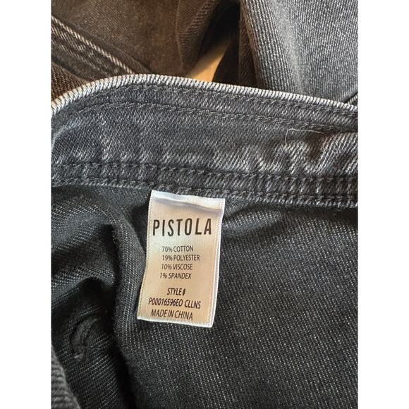 Pistola High Rise Wide Leg Distressed Black Jean Size 26 - Picture 4 of 5